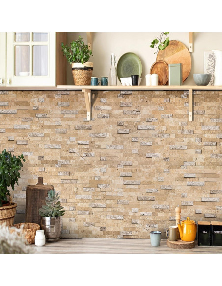 Azulejos de Mosaico 3D V-MOZZA Beige Mixto 5 Hojas 0.39m