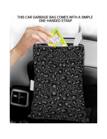 Basurero de Auto Colgante ANKVRP Piel de Leopardo Negra