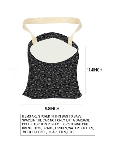 Basurero de Auto Colgante ANKVRP Piel de Leopardo Negra