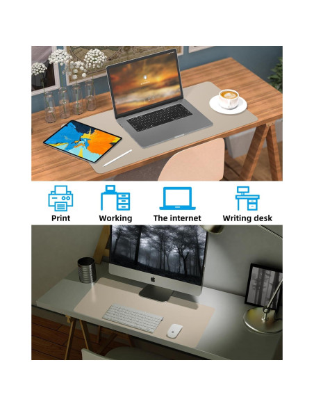 Alfombrilla de Escritorio Cebowa 122x43 cm Cuero PU Antideslizante