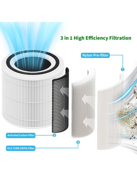 Filtro de Reemplazo HEPA H13 ASODME Core 300 - Paquete de 2