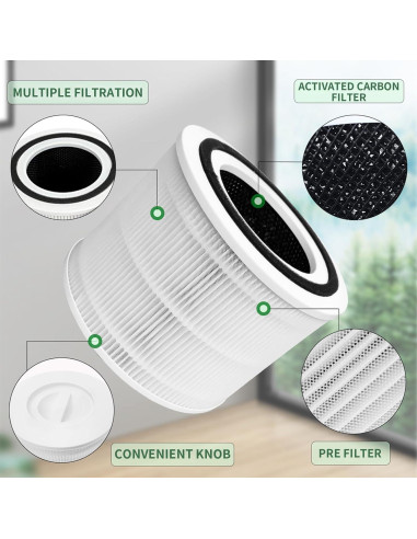 Filtro de Reemplazo HEPA H13 ASODME Core 300 - Paquete de 2