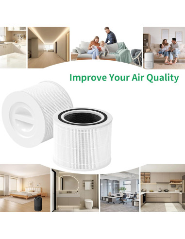 Filtro de Reemplazo HEPA H13 ASODME Core 300 - Paquete de 2