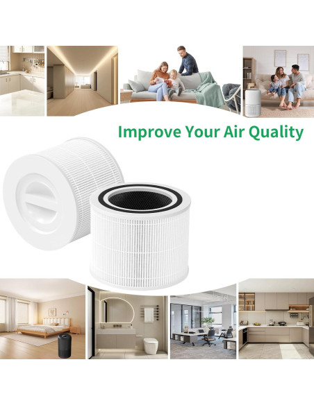 Filtro de Reemplazo HEPA H13 ASODME Core 300 - Paquete de 2