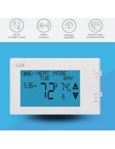 Termostato Digital Programable LUX LTX9600TS 7 Días 2 Calor 1 Frío 2