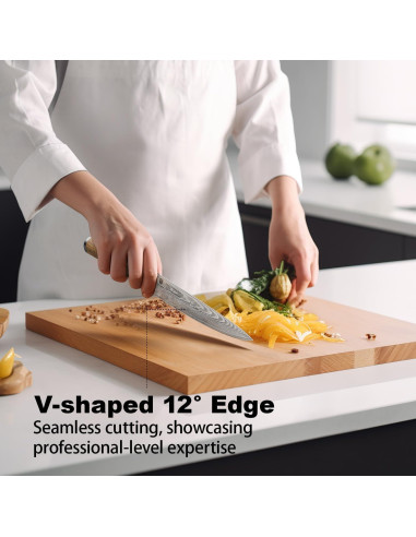 Cuchillo de Pelar BRODARK 13.97 cm Damasco Mango Madera Olivo