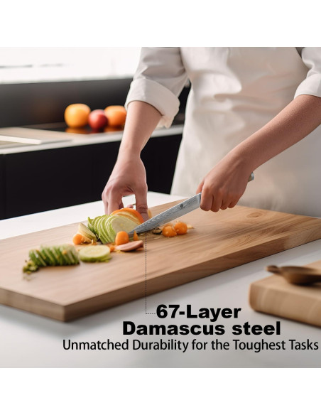 Cuchillo de Pelar BRODARK 13.97 cm Damasco Mango Madera Olivo