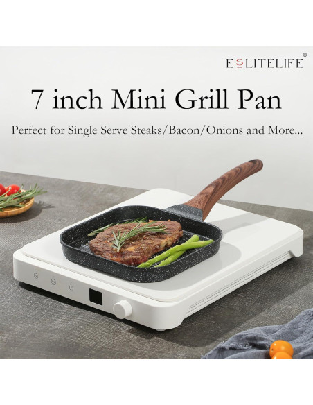 Sartén Cuadrada Antiadherente ESLITE LIFE 7" Negra para Inducción