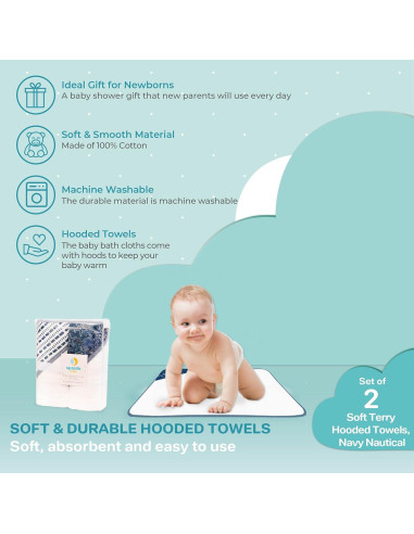 Toallas de Baño con Capucha Spasilk 2 Piezas Terry 76.2x76.2cm