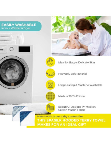 Toallas de Baño con Capucha Spasilk 2 Piezas Terry 76.2x76.2cm