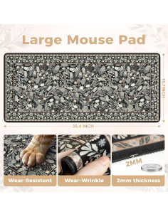 Alfombrilla de Escritorio Grande iCasso Negra 101.6x228.6 cm 2