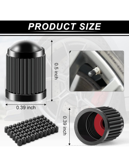 JUSTTOP Tapones de Válvula de Neumático Universal 60 pcs