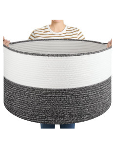 Cesta de Almacenamiento Tejida OIASKET 90L Negra 58.1x58.1x33cm