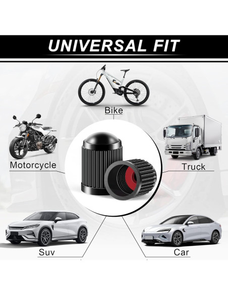 JUSTTOP Tapones de Válvula de Neumático Universal 60 pcs