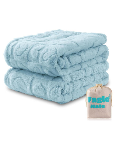 Manta Pequeña Azul Yagle Mate 101.6x127 cm 2 Pcs Suave