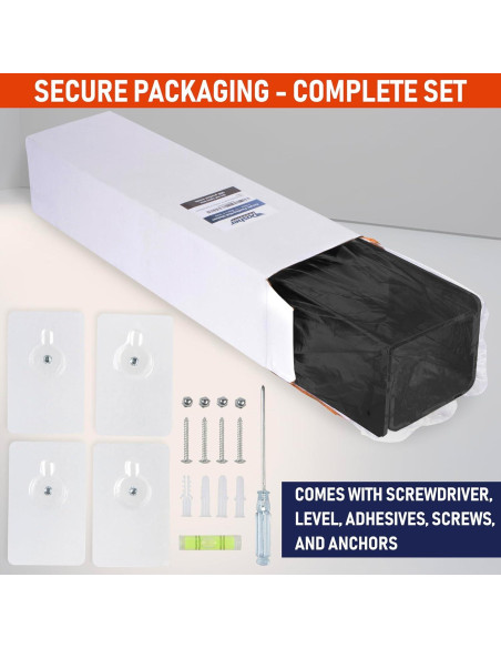 Estantes Flotantes de Acrílico Negro Dasher - Paquete de 2, 38.1 cm