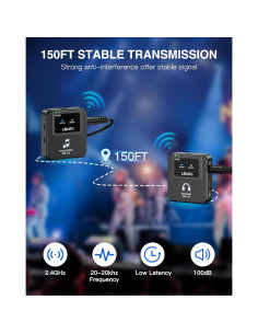 Monitor In-Ear Inalámbrico LEKATO MS-20 30H Batería OTG 2