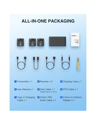 Monitor In-Ear Inalámbrico LEKATO MS-20 30H Batería OTG