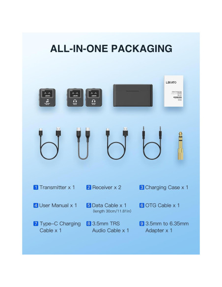 Monitor In-Ear Inalámbrico LEKATO MS-20 30H Batería OTG