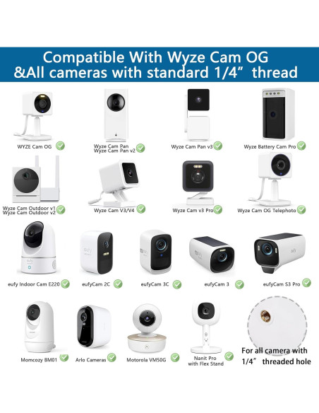 Soporte de cámara flexible OkeMeeo para Wyze Cam - 2 paquetes