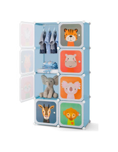 Armario Infantil HONEY JOY 8 Cubos Azul Modular 75x35.5x145 cm