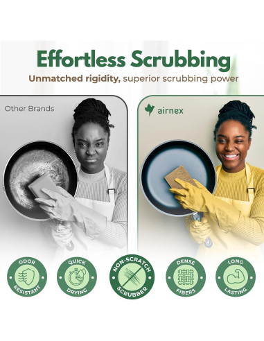 Esponjas de Fregar Ecológicas AIRNEX - Paquete de 12 Sin Rayar