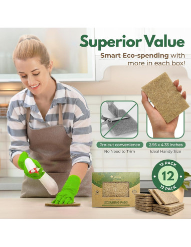 Esponjas de Fregar Ecológicas AIRNEX - Paquete de 12 Sin Rayar