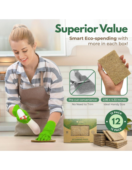 Esponjas de Fregar Ecológicas AIRNEX - Paquete de 12 Sin Rayar