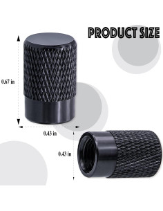 4 Tapones de Válvula de Neumático MEAJOO - Aluminio Negro 2