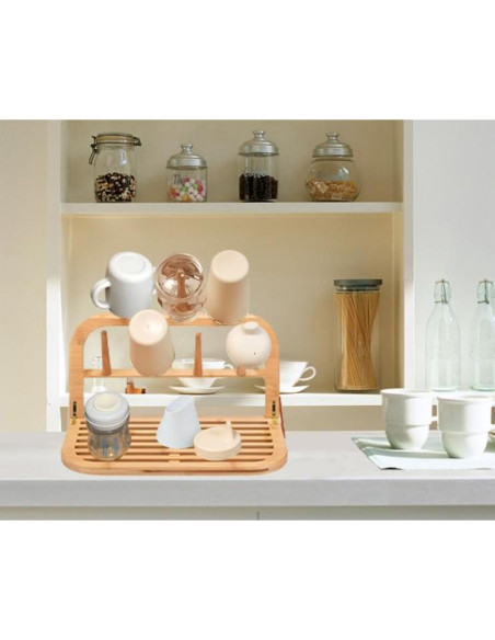 Soporte de Secado de Botellas Eforwest de Bambú Plegable 36.1cm