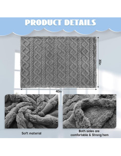 Juego de 4 Mantitas de Forro Polar VitalCozy 76x102 cm Azul 2