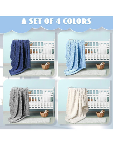 Juego de 4 Mantitas de Forro Polar VitalCozy 76x102 cm Azul