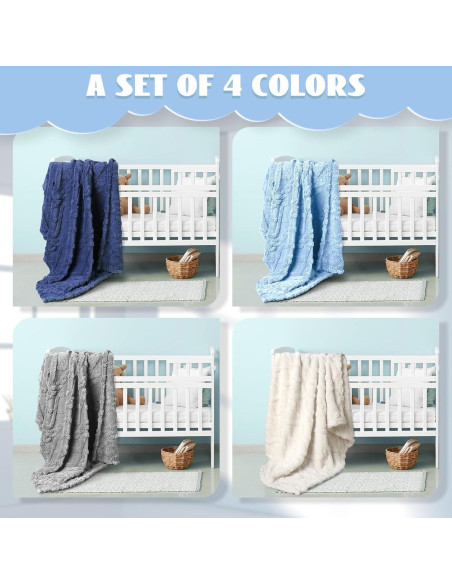 Juego de 4 Mantitas de Forro Polar VitalCozy 76x102 cm Azul