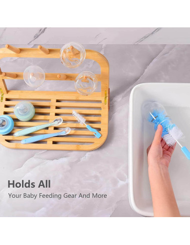Soporte de Secado de Botellas Eforwest de Bambú Plegable 36.1cm