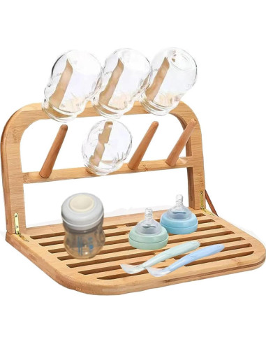 Soporte de Secado de Botellas Eforwest de Bambú Plegable 36.1cm