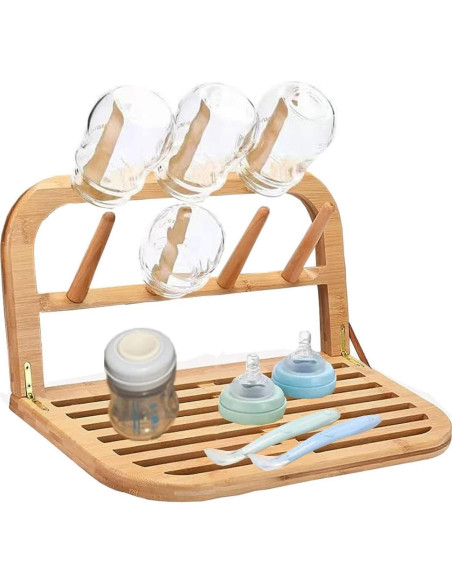 Soporte de Secado de Botellas Eforwest de Bambú Plegable 36.1cm