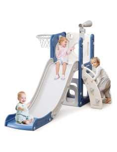 Tobogán 6 en 1 YUYUE para Niños 1-3 Años con Aro de Baloncesto