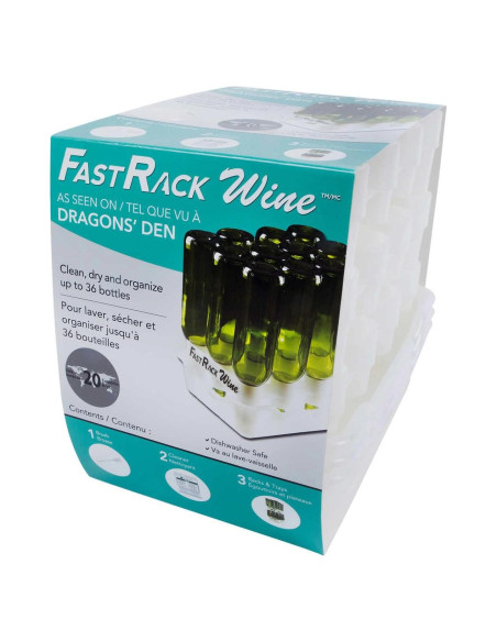 Soporte y bandeja para secado de 12 botellas FastRack