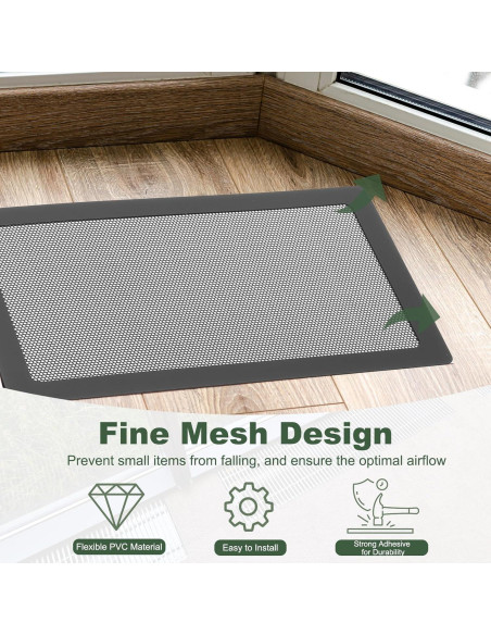 Cubiertas de Ventilación de Piso YOKIVE 6 Pcs PVC Negro 25.4x5.1cm