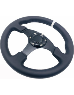 Volante de Carreras YEHICY 330mm Cuero Genuino Blanco 2