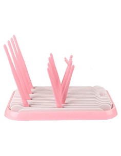 Soporte para Secar Biberones ComfZtar Rosa Portátil 30.6x21.7cm