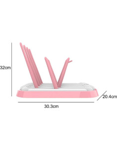 Soporte para Secar Biberones ComfZtar Rosa Portátil 30.6x21.7cm 2