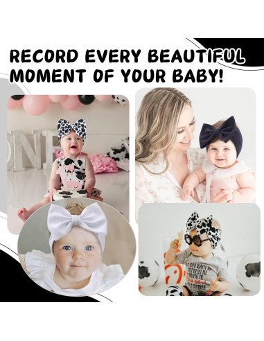 Diademas elásticas de nylon Subesty para bebés - Lazos de vaca, 3 piezas