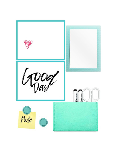 Kit Espejo Magnético para Casillero Mymazn 5 Piezas Azul