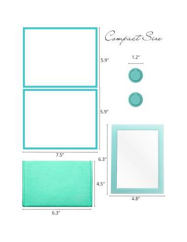 Kit Espejo Magnético para Casillero Mymazn 5 Piezas Azul