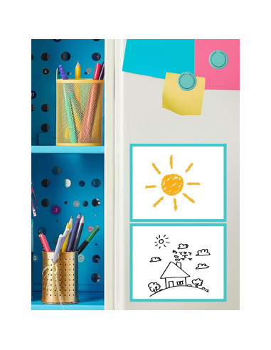 Kit Espejo Magnético para Casillero Mymazn 5 Piezas Azul