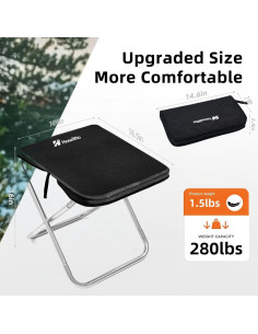 Taburete Plegable Howillto Negro 40.6cm Altura 127kg 2