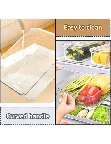 10 Contenedores Organizador Refrigerador Jiazonsong Apilables BPA