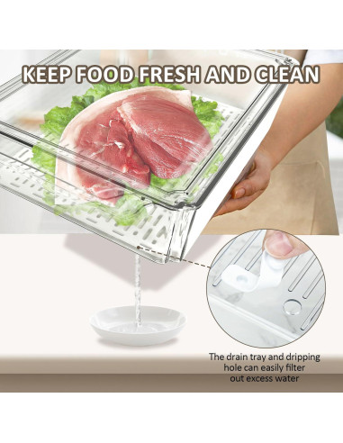 10 Contenedores Organizador Refrigerador Jiazonsong Apilables BPA