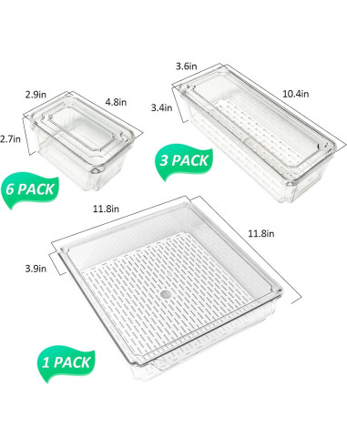 10 Contenedores Organizador Refrigerador Jiazonsong Apilables BPA